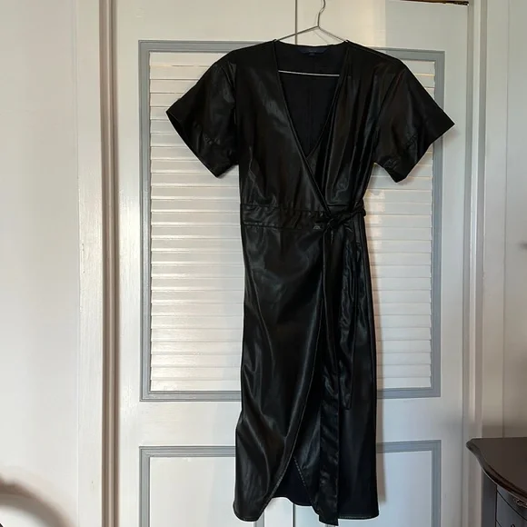 RACHEL Rachel Roy | Dresses | Rachel Roy Faux Leather Wrap Dress | Poshmark